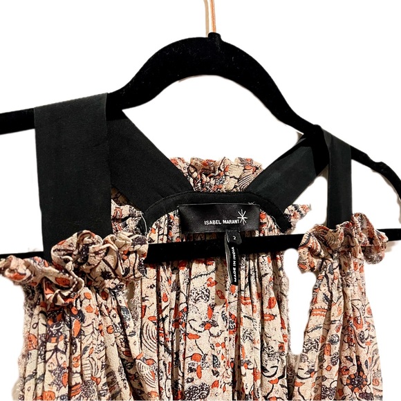 ISABEL MARANT • 100% Silk Floral Tunic w/ Ribbon Straps • Size 2 - Picture 5 of 13